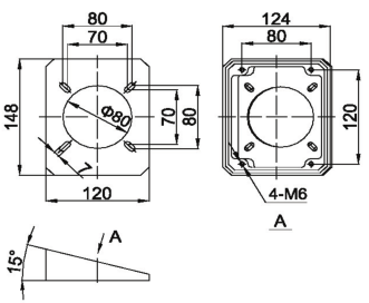 XJ5575機(jī)床吊臂箱組件-15度斜面連接件圖紙 XJ5575機(jī)床吊臂箱組件-15度斜面連接件圖紙